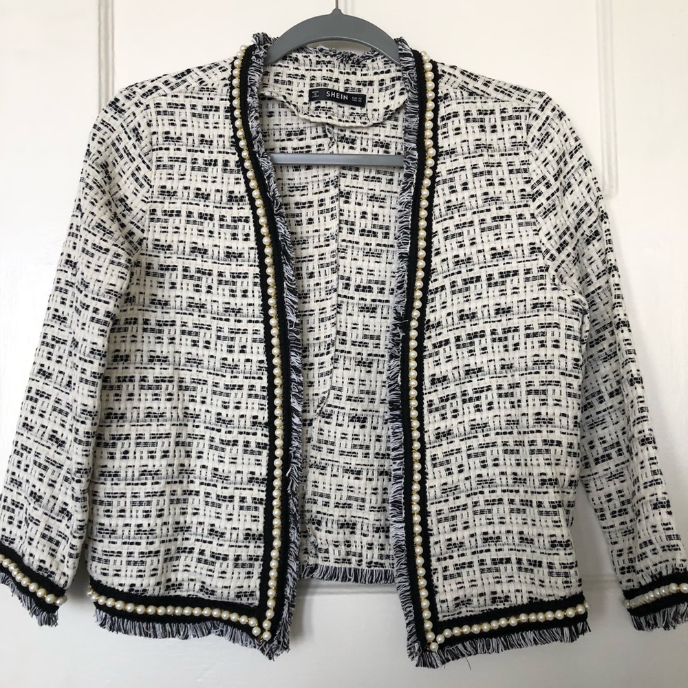 NWT casual work blazer with pearls